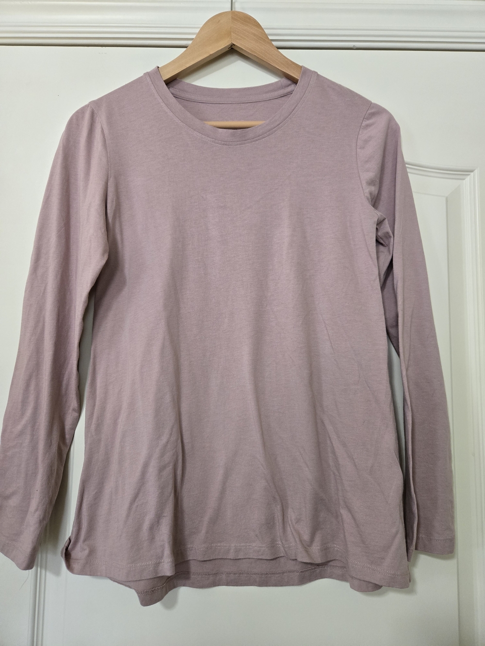 LOGO by Lori Goldstein Dusty Mauve Long Sleeve Crewneck Tee Soft Cozy Layering